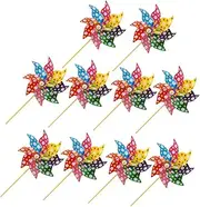 CIMAXIC 10pcs Colorful Wind Spinner Adornments for Garden Decor Outdoor Windmill Decorations for Courtyards Lawns Parties and Events Durable and Eye Catching Design