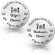 Funny Gifts Double-Side Food Decision Coins Valentines Day Wedding Anniversary Birthday Gifts for Men Women Couple Husband Wife Boyfriend Girlfriend, 2 PCS