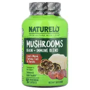 NATURELO, Mushrooms, Brain + Immune Blend, 90 Vegetarian Capsules