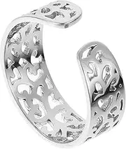 [DEARMAMY] 1Pc Toe Ring for Women and Men Creative Hollow Carved Design Fashion Silver Decorative Ring Unique Her and Him Ethnic Style Jewelry
