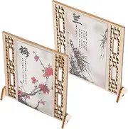 2pcs Miniature Decorative Screen Chinese Style Mini House Screen Model Decoration