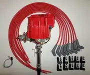 BBC CHEVY 396 427 454 RED Super Cap HEI Distributor & Universal Spark Plug Wires