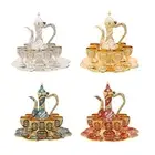 Vintage Turkish Coffee Pot Set Tea Set with 6 Cups, Tray Teapot Ornament
