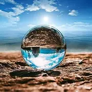 Duosuny Optical Glass Reflective Spheres, K9 Crystal Sphere, Decor Photography Ball, Clear Contact Juggling, No Stand (80 mm/3.15 inch)