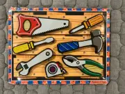 Melissa & Doug Wooden Chunky Jigsaw Puzzle - TOOLS - 7 pcs - NEW!