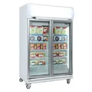 Bromic UF1000LF Double Glass Door Fan Forced Freezer w/Lightbox **