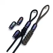 Hot Titanium Damascus Parachute Cord DIY Bead Necklace Keychain Pendant Lanyard