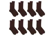 8 Pairs Holeproof Mens Merino Wool Blend Crew Everyday Socks Taupe Brown Bulk S10012
