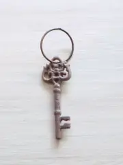 SKELETON KEY CAST IRON RING PROP JAILER DUNGEON WALL DECOR NEW MADE TO LOOK OLD