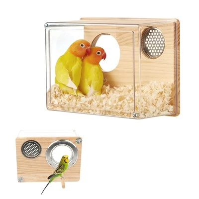 Parakeet Nesting Box for Cage, Transparent Acrylic Bird Nesting Box Bird Nest...