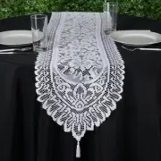 14x108" White LACE TABLE TOP RUNNER Wedding Party Dinner Decorations Linens SALE
