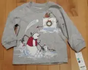 Boys CARTER'S Christmas Snowball Fight T-Shirt Size 12 18 mo 2T 4T snowman NWT