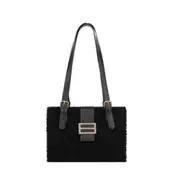 Daily Plush Buckle Shoulder Tote Bag Solid Lady Top-handle Handbag Street Clutch Popular Simple Female Daily Bag