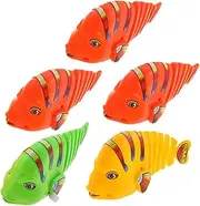 CLISPEED 5pcs Wind Up Swinging Fish for Cartoon Bath Easy to Use Clockwork Mechanism for Sensory Play and Imaginative Fun Great Present for Birthdays Holidays Random Color