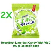 Heartbeat Lime Salt Candy Vit C 100 G 25 Tablets Lemon Sour And Salty, Pack of 2