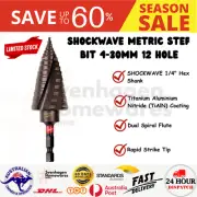 MILWAUKEE 4-30MM 12-STEP 1/4-HEX QUICK-CHANGE HSS STEP DRILL BIT - SHOCKWAVE