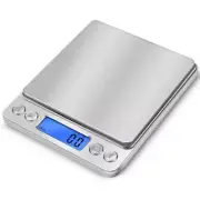 Digital Mini Scale, 2000g 0.1g Pocket Scale, Electronic Smart Scale, Silver