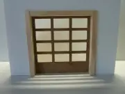 1 Set of 6 Garage Doors 1:24 Scale 12 Window Unfinished with Frames.