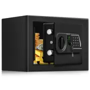 Small Personal Safe Box 0.3 Cu Ft- Electronic Digital Security Safe Steel Con...
