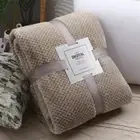 Flannel Blanket Waffle Wool Travel Sofa Bed Blanket Soft Warm Thick Solid Color