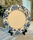 Coastline ImportsSet of 4 Gracie Bone China Blue Floral Pattern Dinner Plates
