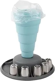 Piping Bag Holder Stand for Filling - Prevents Icing from Sticking Cake Nozzles Holdeer | Food Preparation Areas Kitchen Pipinng Tip Organizer | Pipiing Bag Rack for Placement in Kitcheen Drawers or C