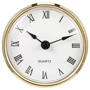 3-1/8 Inch (80 Mm) Quartz Clock Fit-up/Insert with Roman Numeral, Round Gold