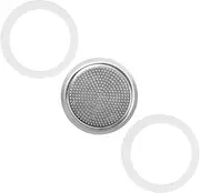 Proxima Direct Stainless Steel Moka Pot 6 Cup Filter Screen and Replacement Silicone Gasket Seals Set for Stovetop Espresso Coffee Makers