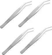 Kisangel 4pcs Micro Landscape Tweezers Tweezers Bonsai Tool Reptile Feeding Tongs Sewing Tool Needlework Supplies Snake Feeding Tongs Stainless Steel Silver