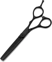 SHERCHPRY 2PCS Hair Styling Scissors Professional Hairdressing Thinning Straight Shears Black for Barbers Salons and Home Use