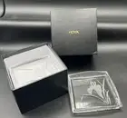 HOYA Crystal Iris 5” Square Sushi Appetiser Plate Set Of 4 NWB Japan