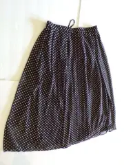 ANNE KLEIN NEW Women's Black/White Dot Chiffon Pleat Midi A-Line Skirt Sz 6 NWT