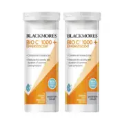 2x Blackmores Bio C 1000 + Effervescent 10 Tablets Vitamin C, Echinacea & Zinc
