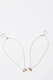 [Cotton On Kids] Cotton On Kids - Kids 2 Pk Necklaces - Heart/butterfly OS HEART/BUTTERFLY