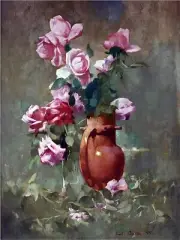 Roses in Urn Accent Tile Mural Kitchen Bathroom Wall Art Backsplash Ceramic