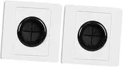 SEWOART 2pcs Metal Desk Grommet Base Cable Pass Through Wall Plate for Low Voltage Cables Wall Outlet Covers Rubber Pad