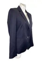 New J CREW Wool Blazer Jacket Size 4 XS Navy Blue Pinstripes NWT $258