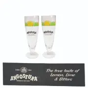 Angostura Lemon Lime & Bitters 3d Bar Mat + 2 x Cocktail Glasses 500ml BNWOB