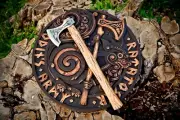 Hand-Forged Carbon Steel Axe & Wooden Handle Durable & Versatile Tool Christmas