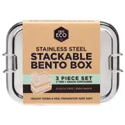 Ever Eco Bento Box Stackable Bento 2 Tier + Mini Snack Container 1200ml