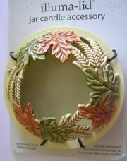Yankee Candle illuma lid topper Wheat Leaves Orange Light Yellow Green Free Ship