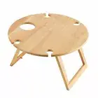 Stanley Rogers Folding Round Travel Picnic Timber Table 50 x 25cm Wine