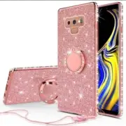 Galaxy Wireless Note 9 Case Pink Bling + Lanyard