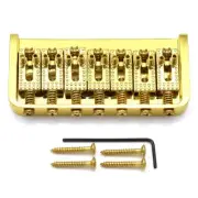Metal 7 String Electric Guitar Fixed Bridge Roller Saddles Hardtail Bridge Gold