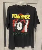 Pennywise Band About Time Heavy Cotton Black Unisex Tee Shirt