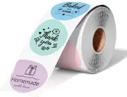 Circle Labels- 2" Thermal round Multi Color Label for Barcode Label, DIY Logo De