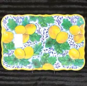 Lemons on Branches Melamine 17" Serving Platter Italy Spring Mediterranean Blue