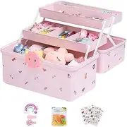 accessories case hair accessories case hair accessories storage box 3 layers hair elastic storage case for kids toys jewelry box storage box fashionable hair accessories organizer hair elastic pack