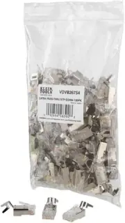 Klein Tools VDV826-754 Modular Data Plug for CAT6A Shielded 100-Pack, Clear