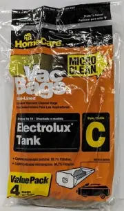 HomeCare Vac Bags Electrolux Tank Style C 4 Pack bags Vacuum MicroClean No.4420